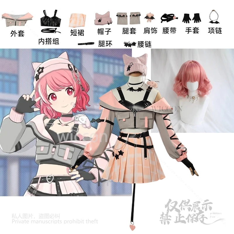 

Little Devil Akiyama Mizuki Cosplay Costume Fancy Dress Outfit Wig Project Sekai Amia Outfits Women Halloween Party Suit New3XL