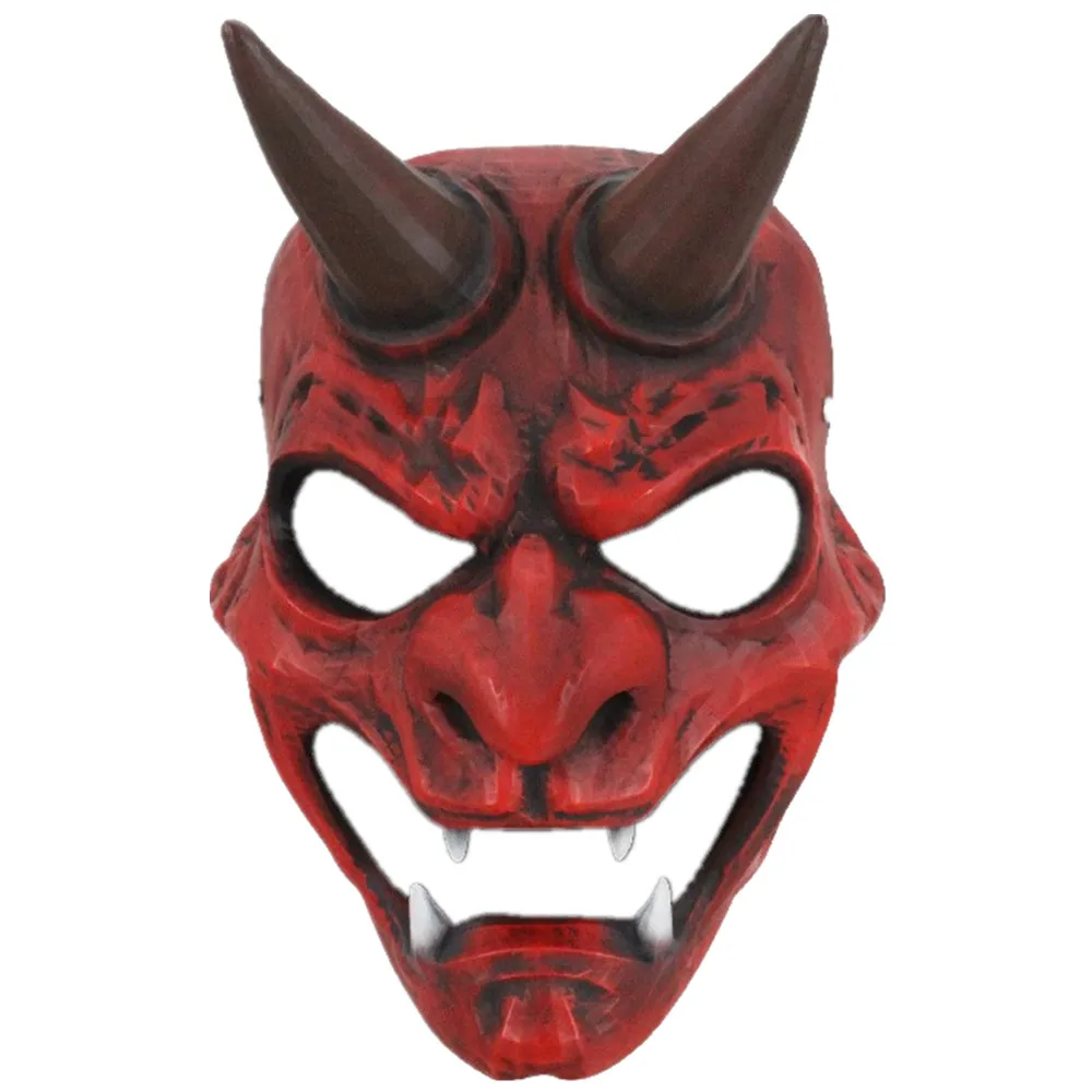 

Novelty The Japanese Bakufu Samurai Cosplay Mask Resin Prajna Oni Ghost Full Size Costume Props Party Mask