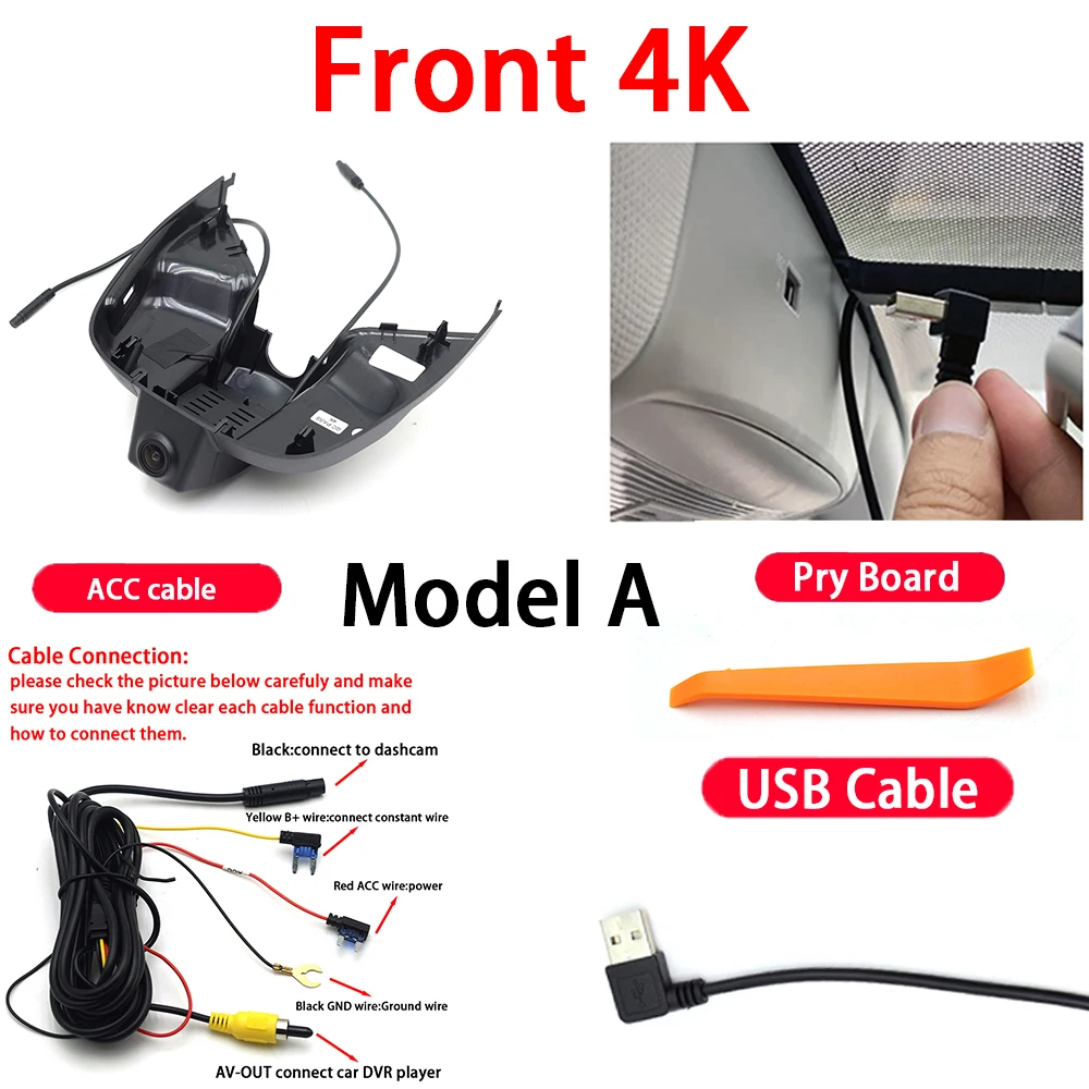 ZJCGO Autokamera 4K Plug and Play Dash Cam Videorecorder Nachtsicht für Ford Focus 4 Mk4 2018 2019 2020 2021 2022 2023 2024 2025 3