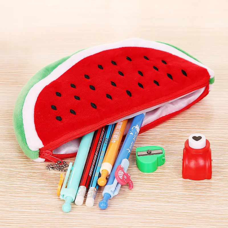 Women Cosmetic Bag Fashion Watermelon Plush Zipper Makeup Organizer Pouch Bag for Travel Storage Necessary Beauty Case