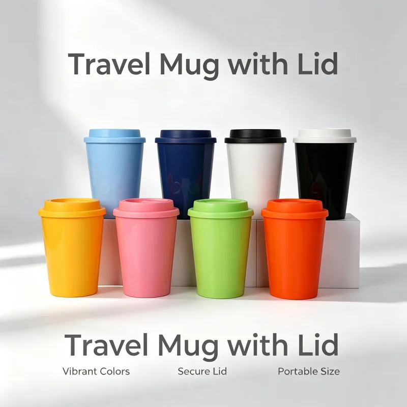 2Pcs 12OZ/350ML Reusable Thickened Plastic Coffee Mug with Lid Handy Cup Color Milk Mug Eco-friendly Beverage Container
