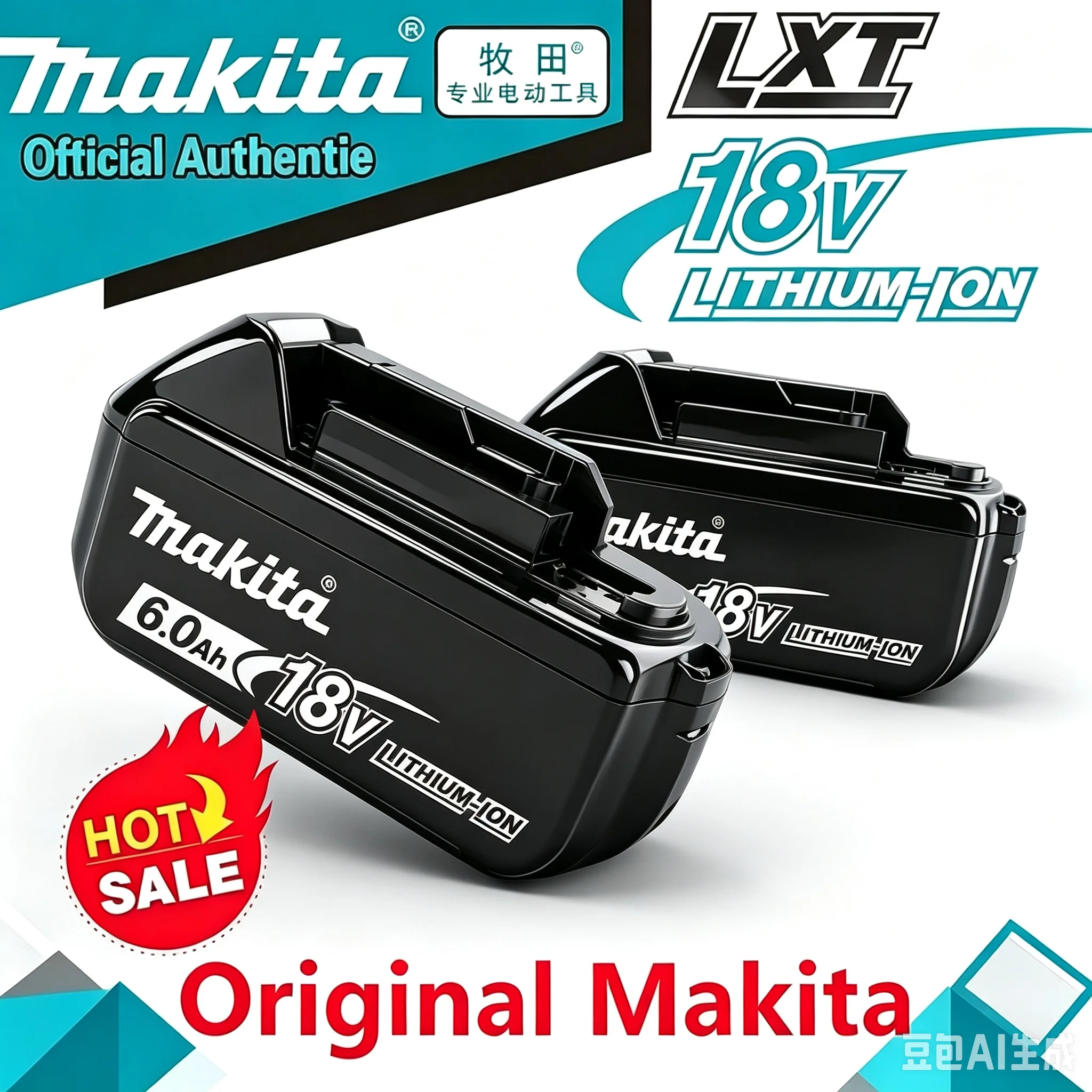 Batterie Makita 100% originale, batterie rechargeable 18V 6,0Ah, remplaçant Makita BL1830BL1840BL1850BL1860B, batterie pour outils électriques
