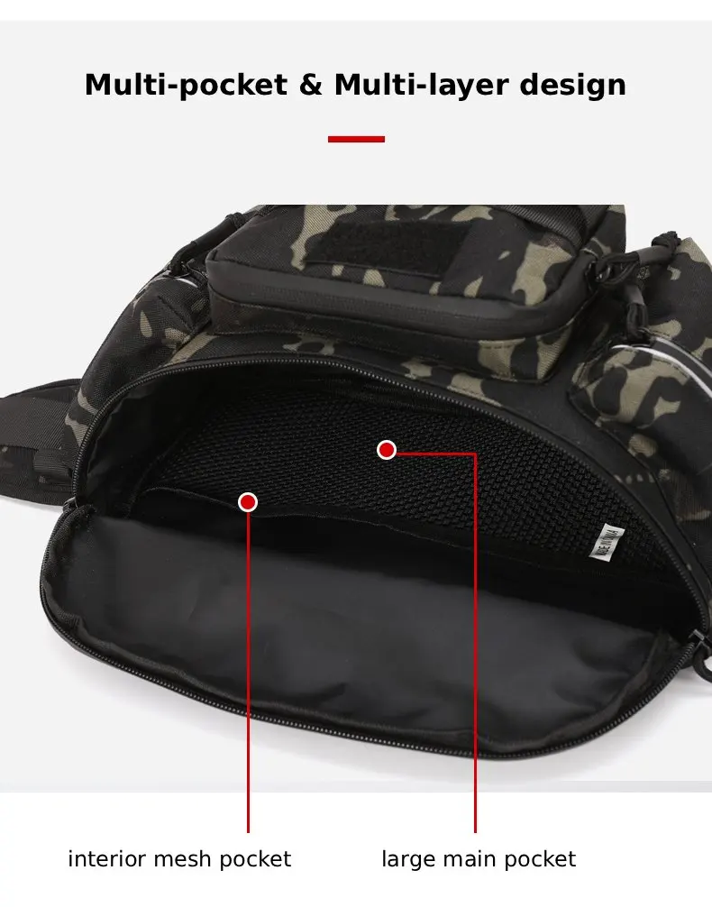 Multifunktionale Hüfttasche Taktische Camping-, Wander-, Kletter-, Brust-, Hüft- und Umhängetasche Angelzubehör-Köder-Aufbewahrungsrucksack – Detail 7