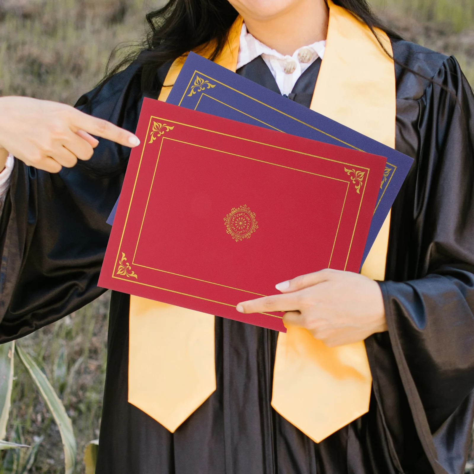 

2Pcs Certificate Cover Paper Diploma Holder Protective Case for Awards Graduation Documents Paper Diploma Holder