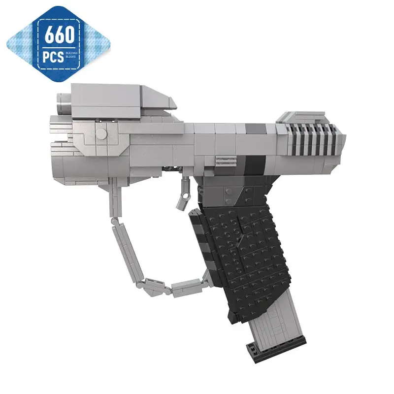 

MOC Haloed Боевая Эволюция M6D Magnum, игровое оружие, строительные блоки, лазерная детская игра, игрушки