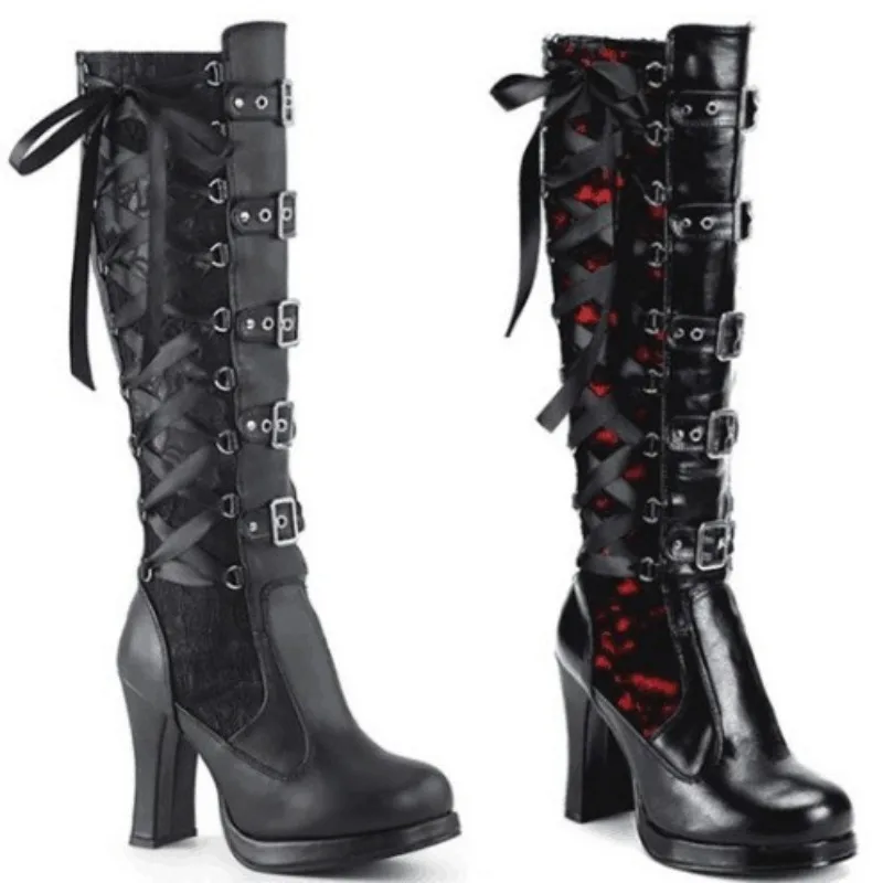 Punk Gothic Style Women's Knee - огляд і ціна Knee High Boots Women