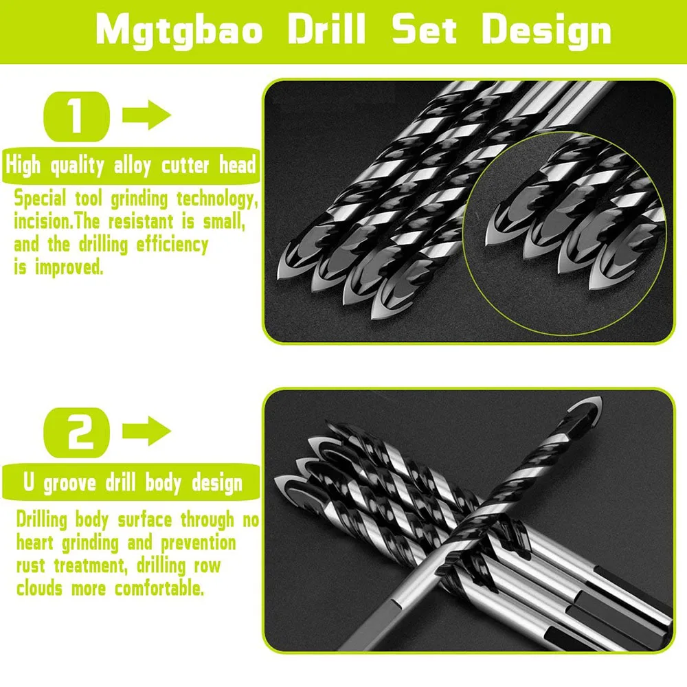 Juego de brocas múltiples para azulejos de cerámica, 6 uds., para azulejos, hormigón, ladrillo, vidrio, plástico y madera, punta de carburo de