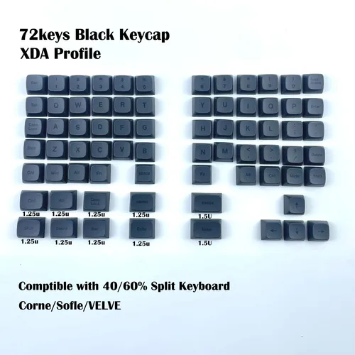 Imagen 2 del producto XDA perfil PBT Material Dye-sub Keycap dedicado al teclado mecánico Split Mini MX compatible con Corne Sofle Velve