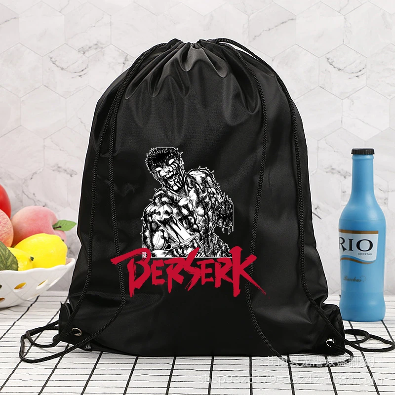 Bolsa deportiva impermeable con cordón para hombre, bolsa de compras, bolsa de natación y Yoga, bolsas portátiles para organizar y almacenar, Anime japonés Berserk