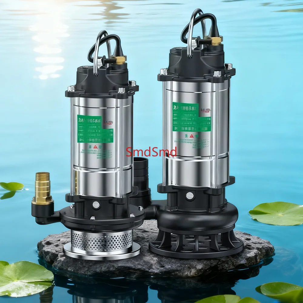 220V Submersible Pump Agricultural Pumping Garden Tools Stainless Steel Durable Drainage Irrigation Self-priming Sewage Pump