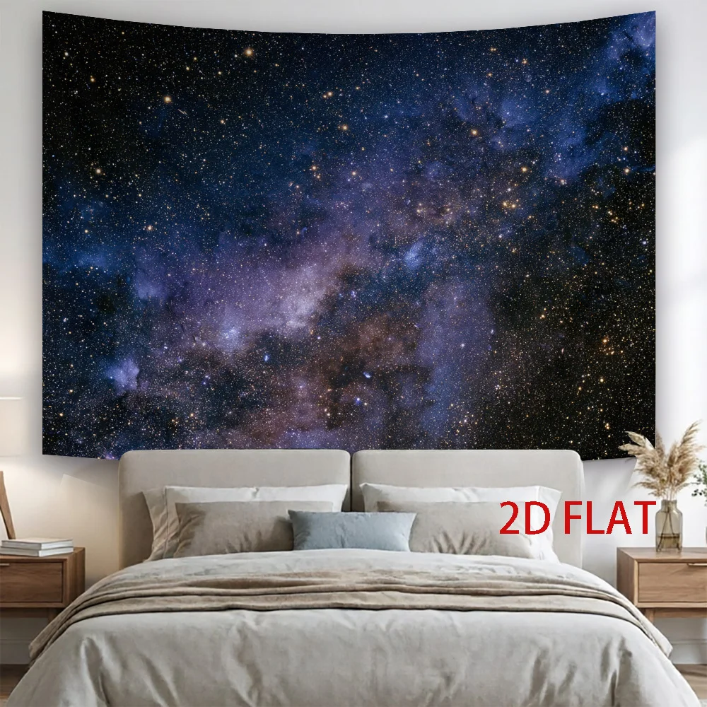 Galaxy Tapestry, mystic cosmic nebula starry sky,glimmering stars wall hanging for aesthetic bedroom dorm living room wall decor