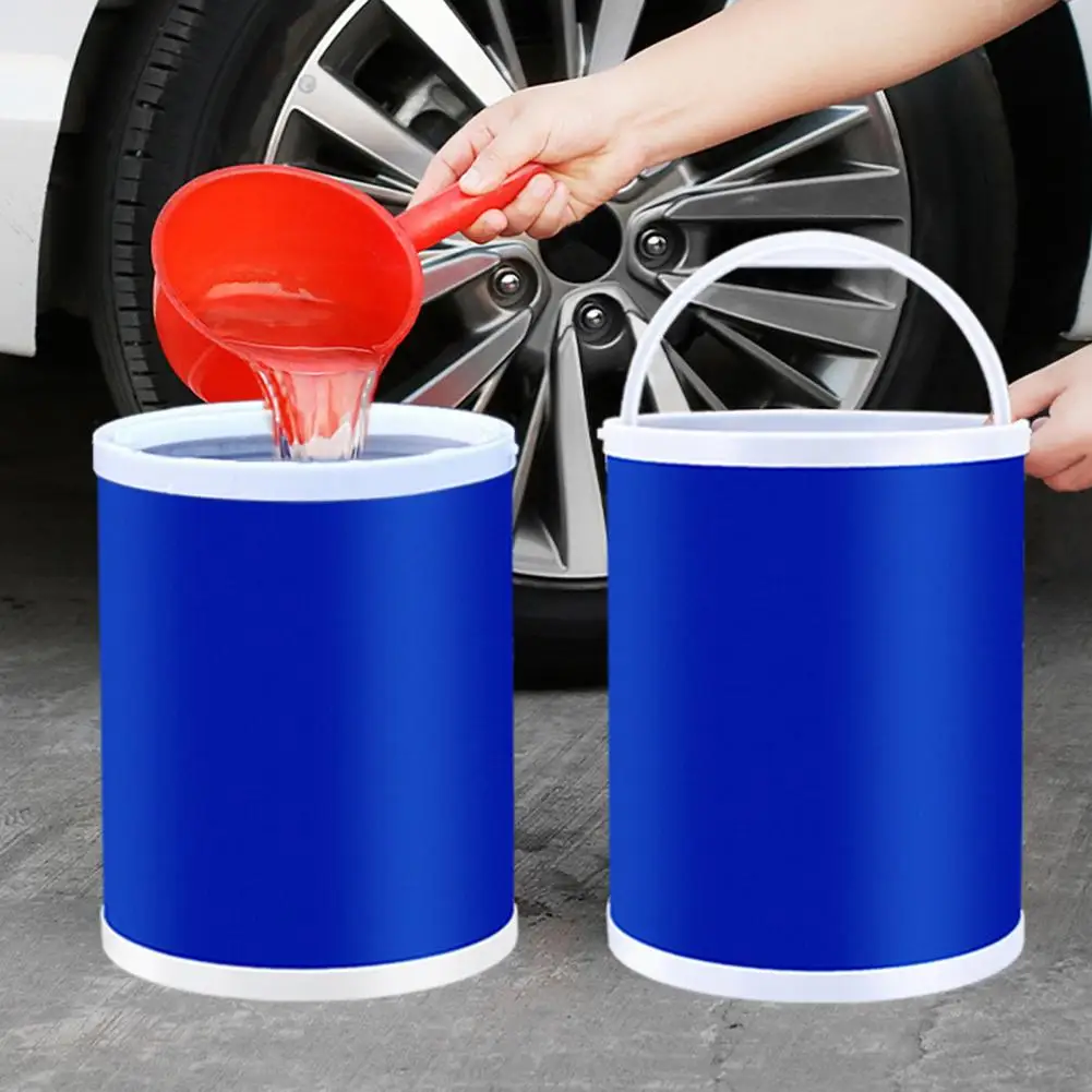 Car Folding Bucket Portable Foldable Bucket Collapsible Canvas Car Washing Bucket 11l Capacity for Outdoor Fishing Auto