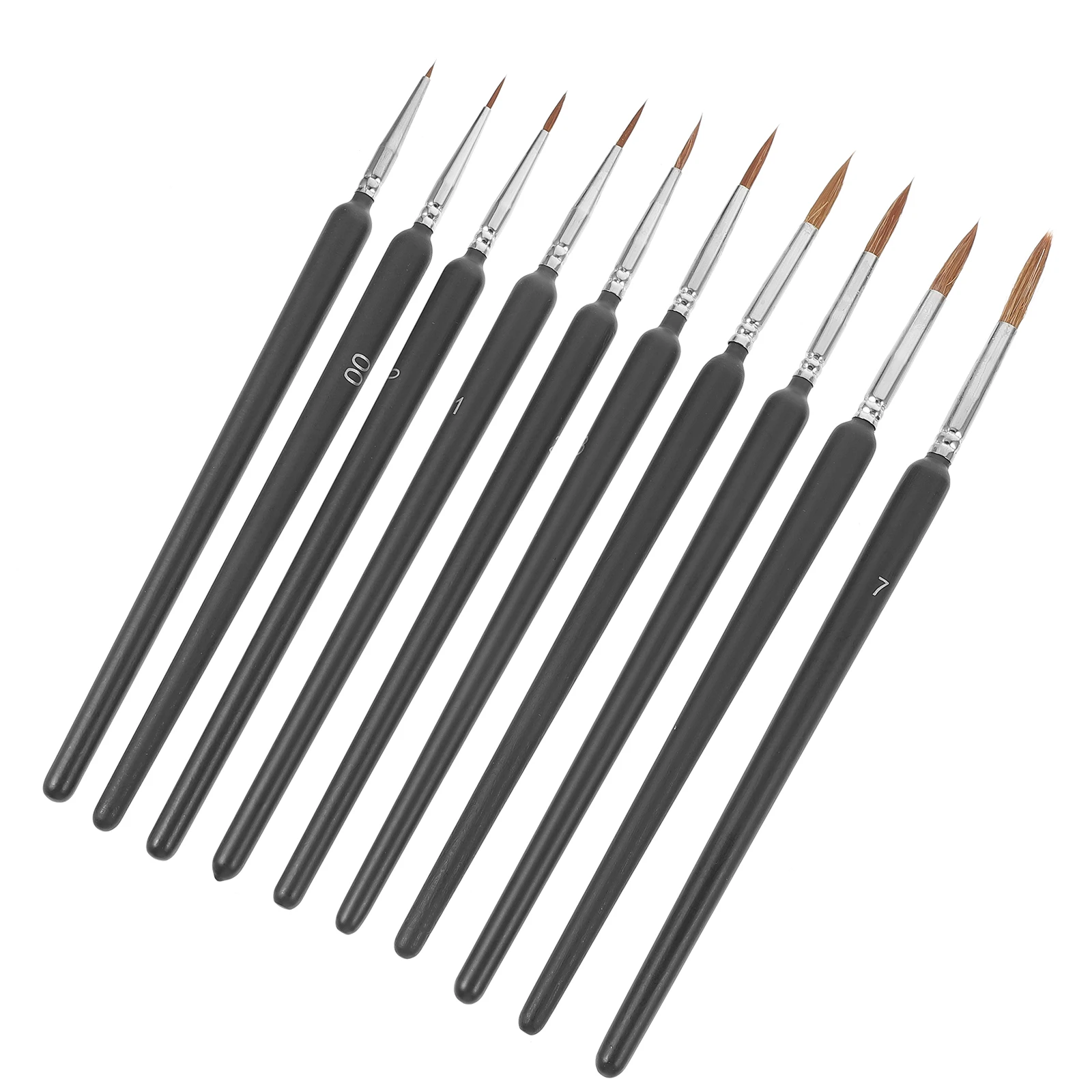 

5 Pieces Wolf Hair Detail Paint Brush Set 000 00 0 1 3 Sizes Easy Grip for Art Painting Watercolor Acrylic Oil Gifts Students