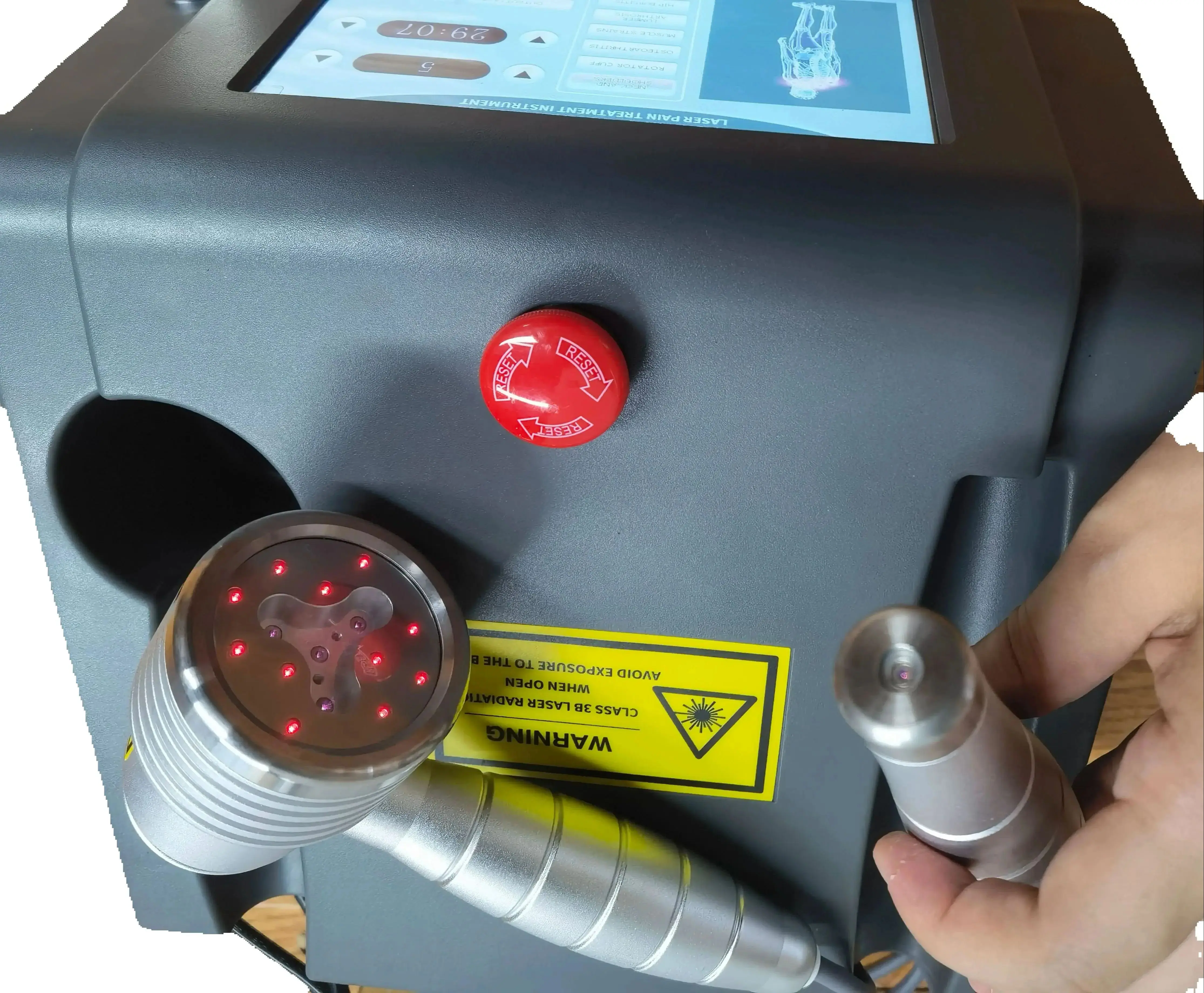

Clinical-Grade 1055mW Laser Device - 11 Red + 5 Infrared Beam Matrix for Deep Tissue Penetration Pain Relieve