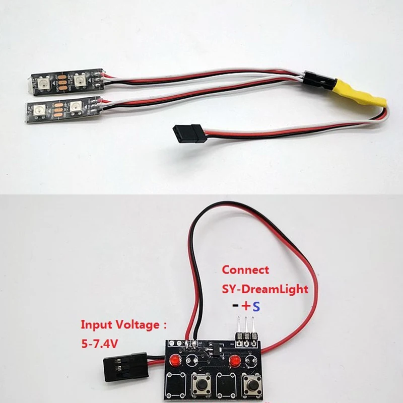 SY-DreamLight Model Network Police Lights Flashing Light for 1/10 RC Crawler Car Traxxas TRX4 Defender TRX6 AXIAL SCX10 II Parts