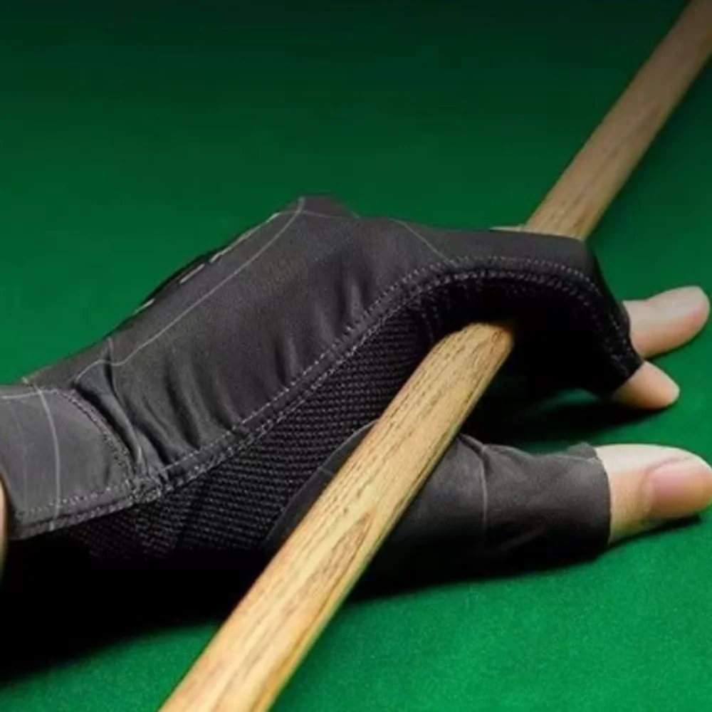 

Бильярдные перчатки для левой руки, эластичные, износостойкие, открытые перчатки с 3 пальцами, дышащие высокоэластичные перчатки с тремя пальцами