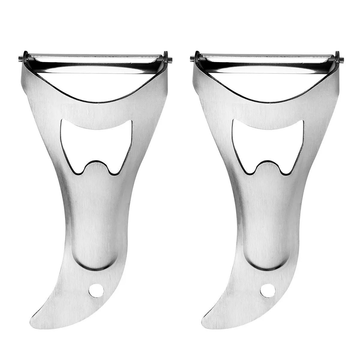 

2Pcs Fruit Peeler Stainless Steel Multi-Functional Kitchen Peeler for Apple Potato Vegetable Sugarcane Home Office Use