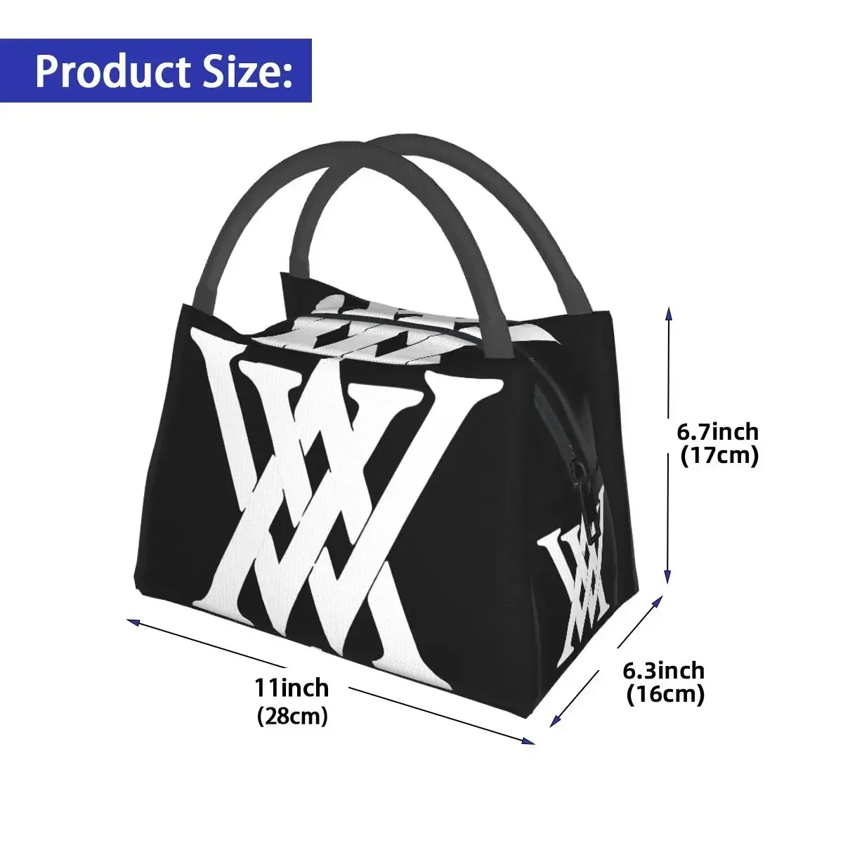 Fashion Golf Brand Insulated Lunch Bag Food Container Portable Thermal Cooler Bento Box for Travel