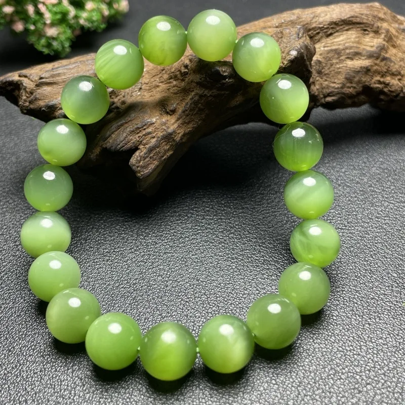 

Натуральный русский старый шахтный материал, круглый браслет из бисера, унисекс, нефритовый браслет