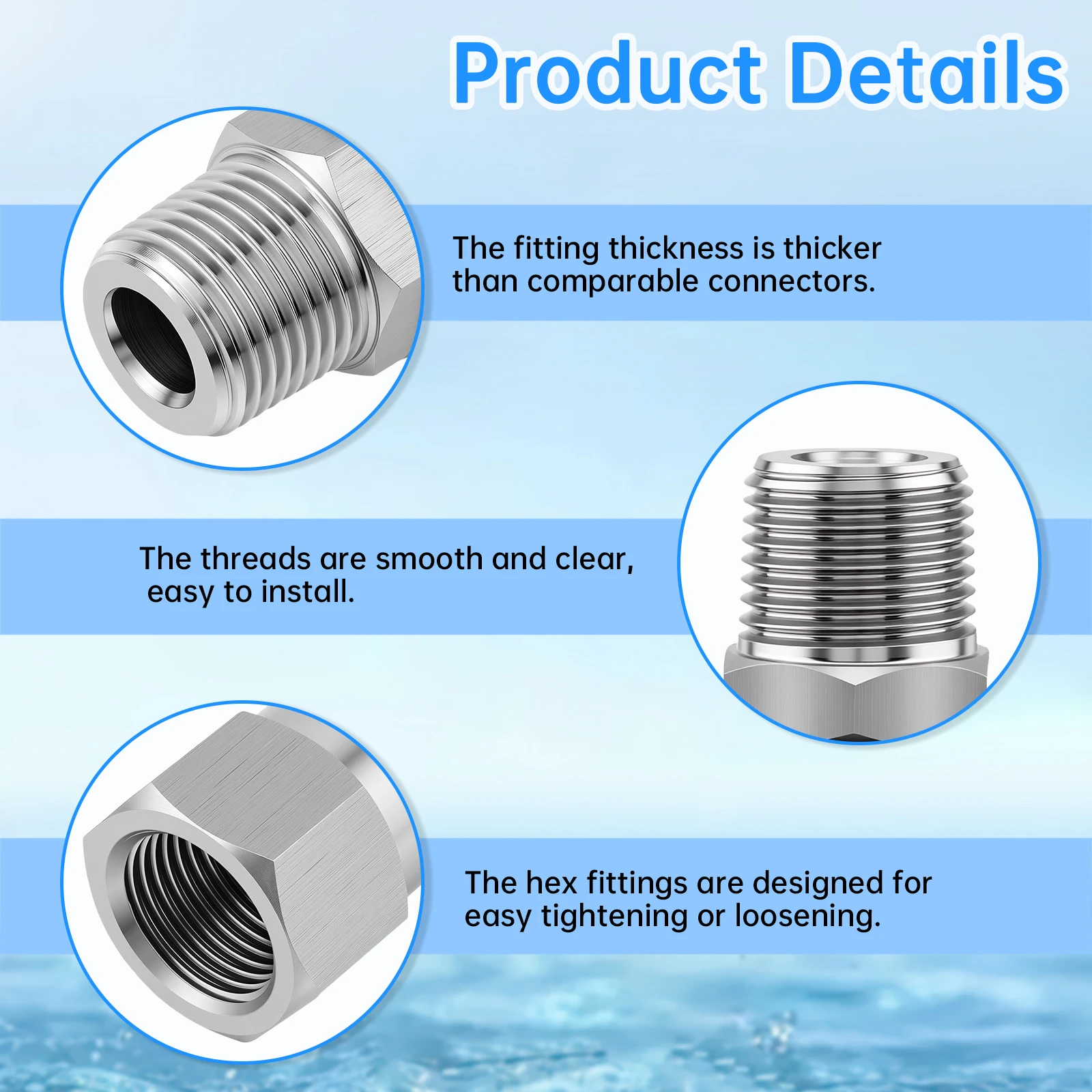 4 pcs 3/8 in NPT Pressure Washer Swivel Fittings, Male to Female Anti-Twist Hose Adapters Tools