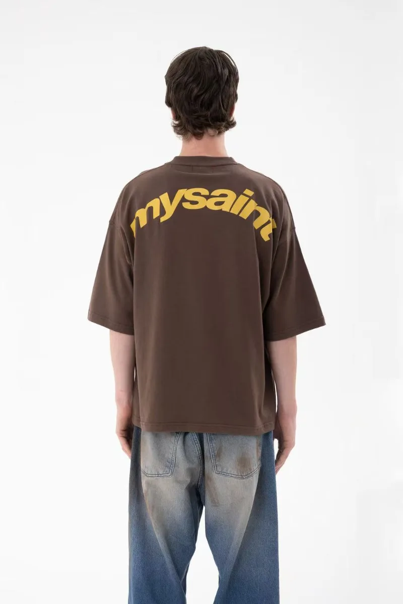 

Y2K Hip-hop retro English letter print simple men short-sleeved Harajuku High Street punk Rock Versatile round-neck T-shirt