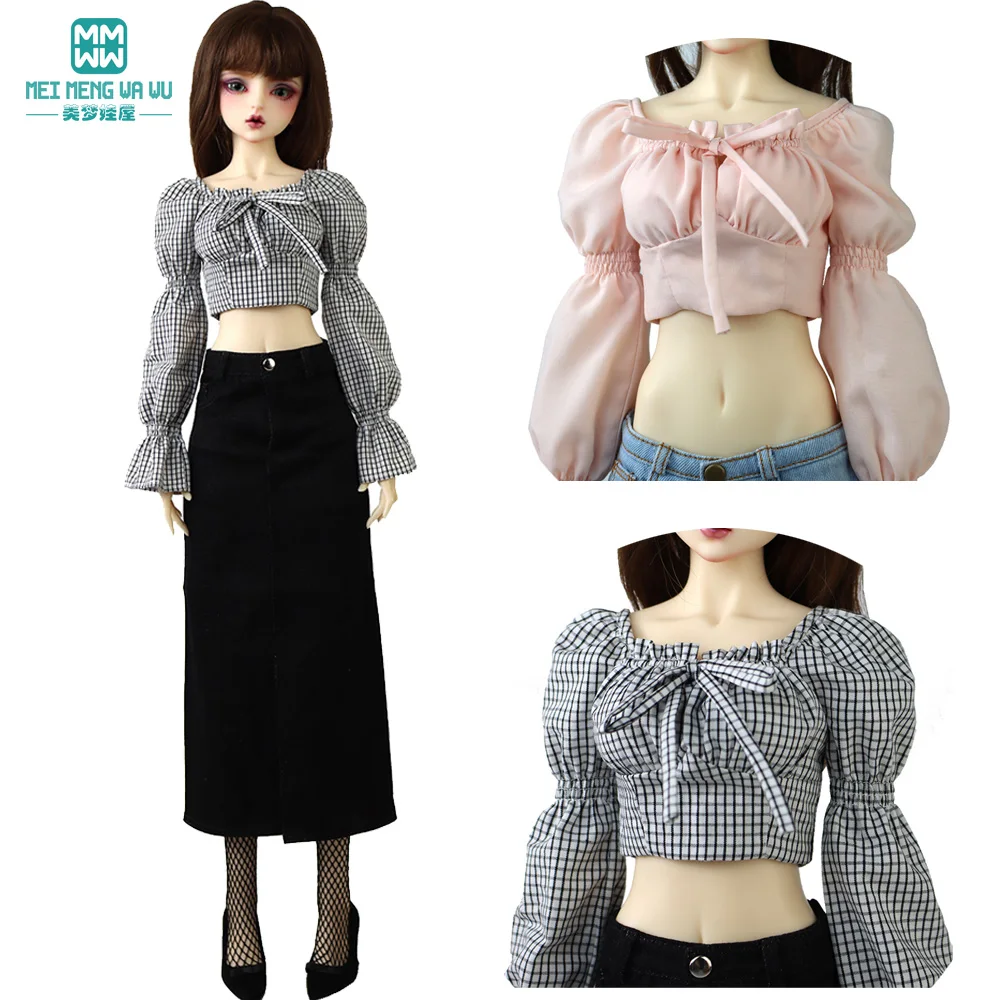 58-60cm BJD Doll Clothes Fashion Puff sleeve shirt, jeans, long skirt, high heels for 1/3 DD SD Ball Joint Doll Girls Gifts