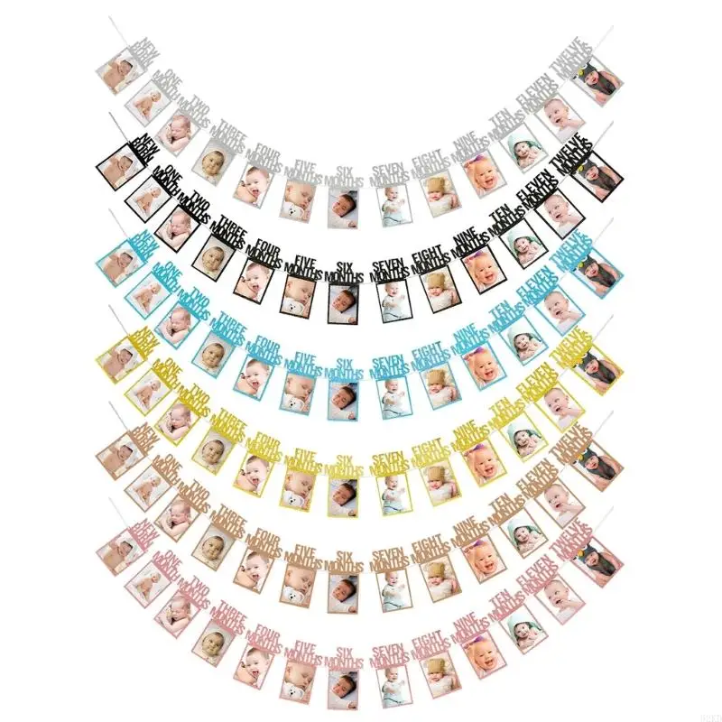 

62KD 1st Birthday Photo Banners Decorations for Baby from Newborns to 12 Months