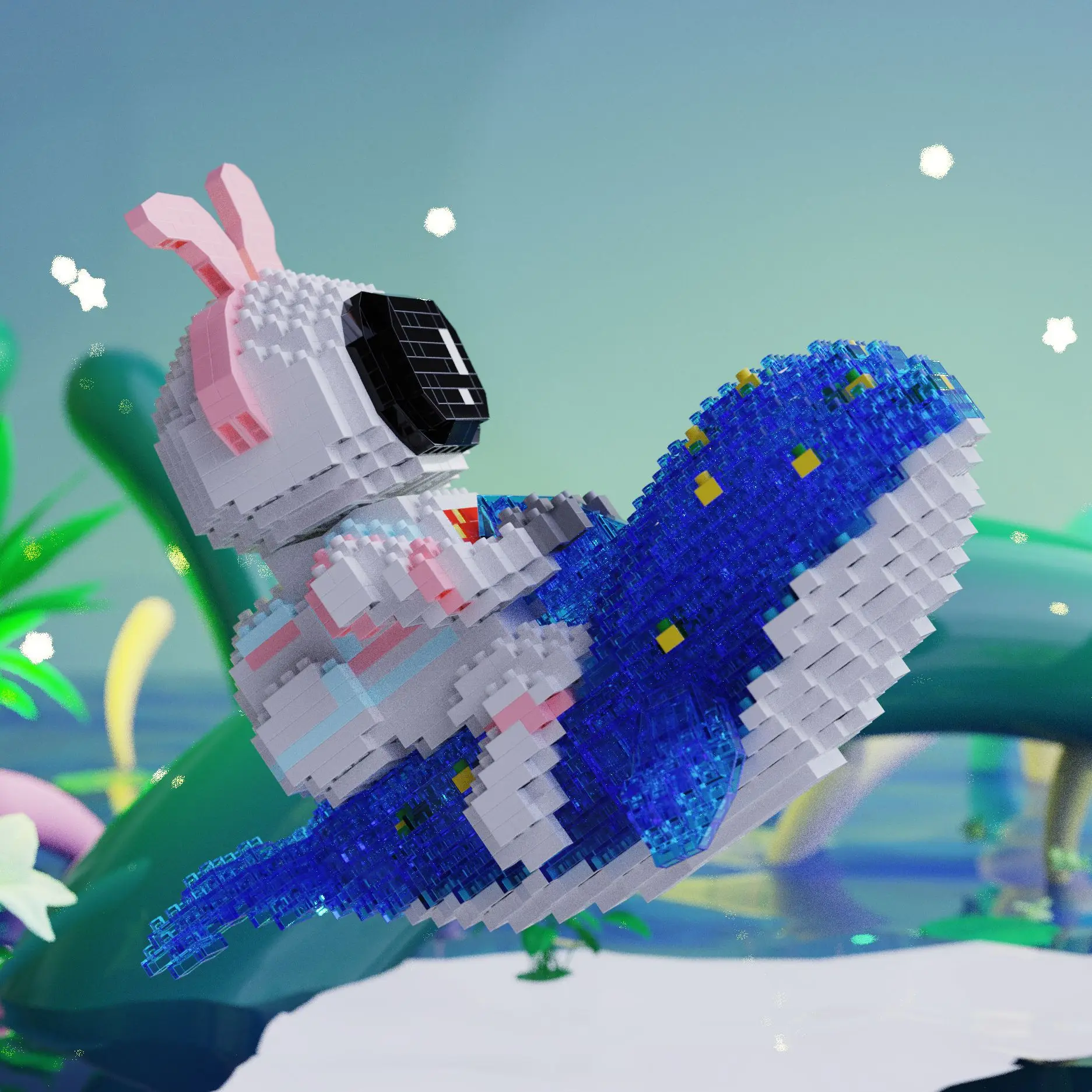 Whale Astronaut Micro Building Blocks Travel In Space Cosmonaut Assembly Spaceman Mini Brick Figures Toys For Kid Gift