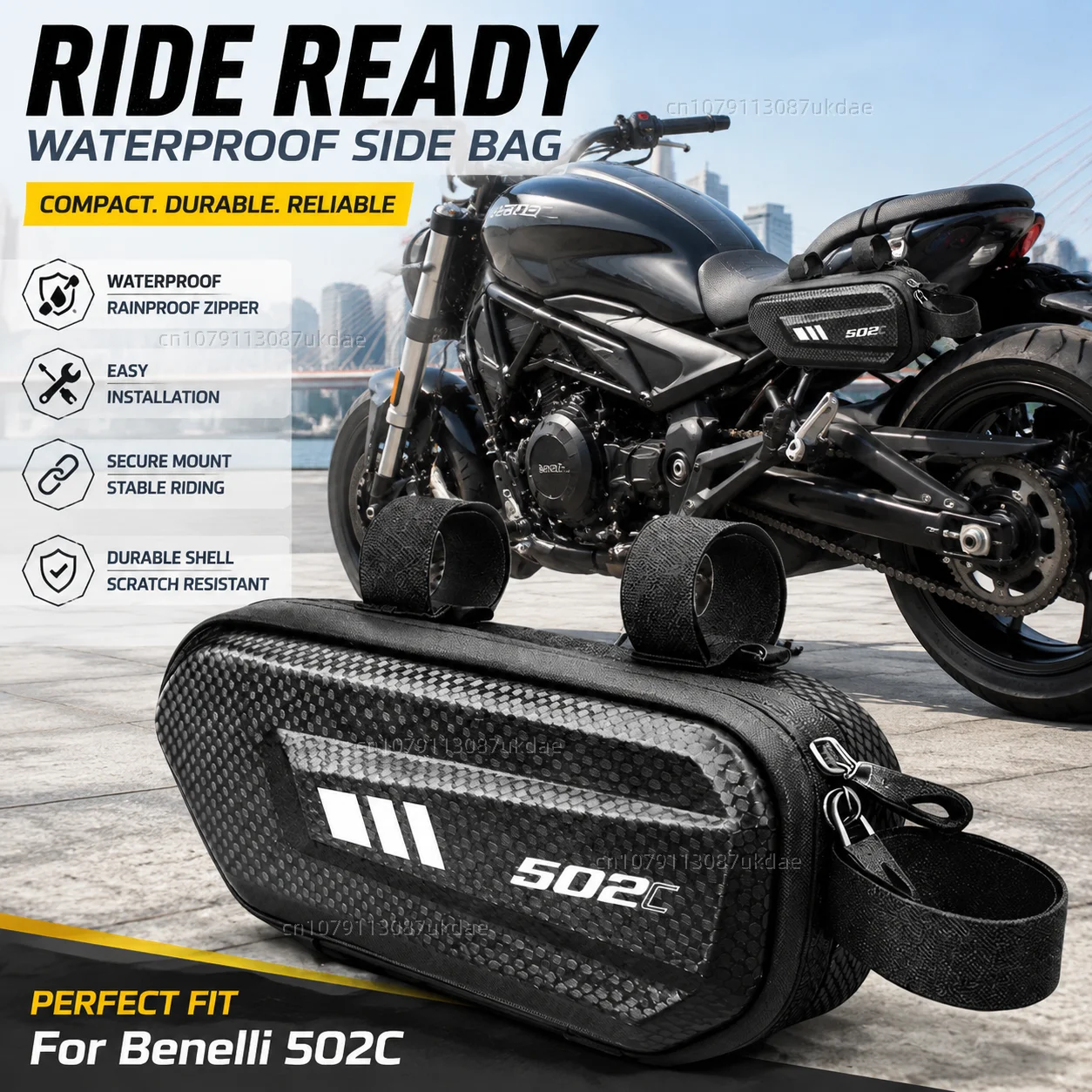 Bolsa lateral para motocicleta, alforja de carcasa dura impermeable con logotipo personalizado para Benelli 502C 502c 502 c, bolsa lateral impermeable y dura