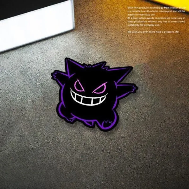 Pokemon Stickers Creative Cartoon Anime Gengar Line Reflective Car Personalized Stickers Motorcycle Electric Car Scratch Decals