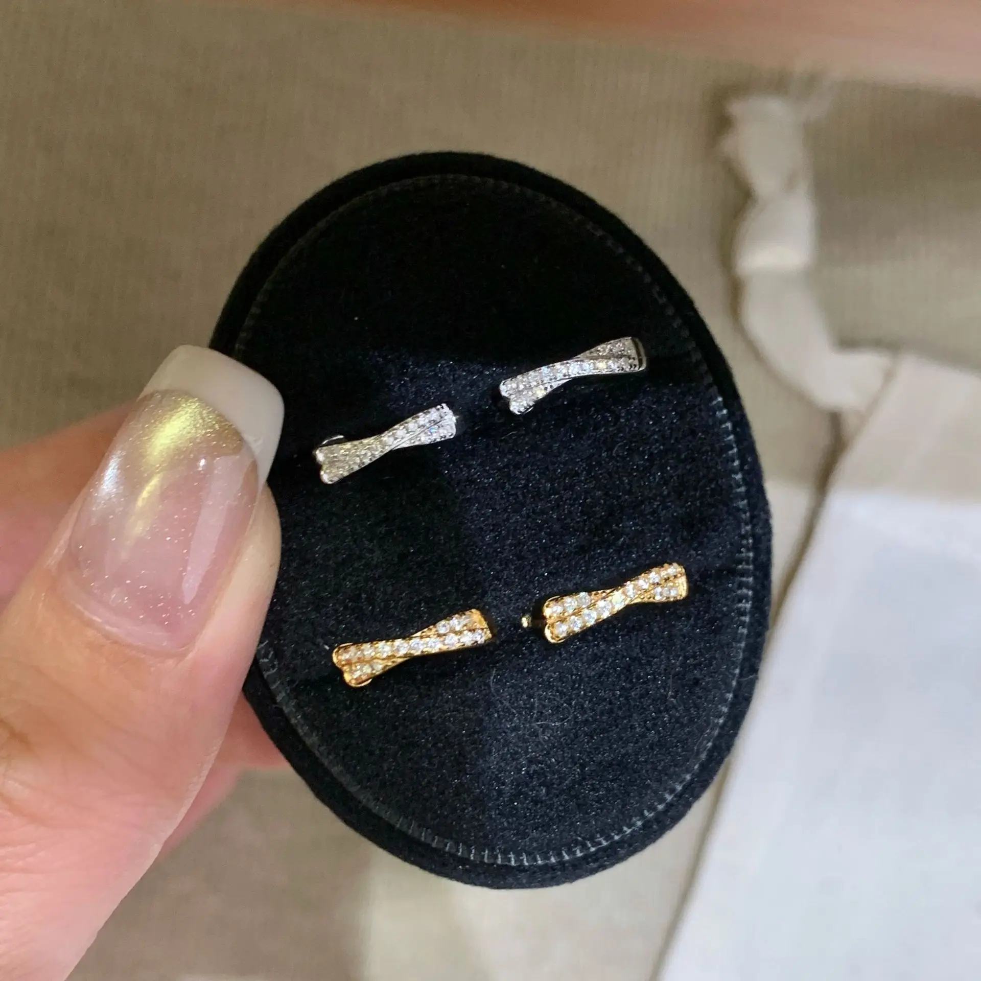 18K Gold Plated 925 Sterling Silver Twisted Huggie Zirconia Hoop Earrings For Women Minimalist Luxury Daily Jewelry Gift
