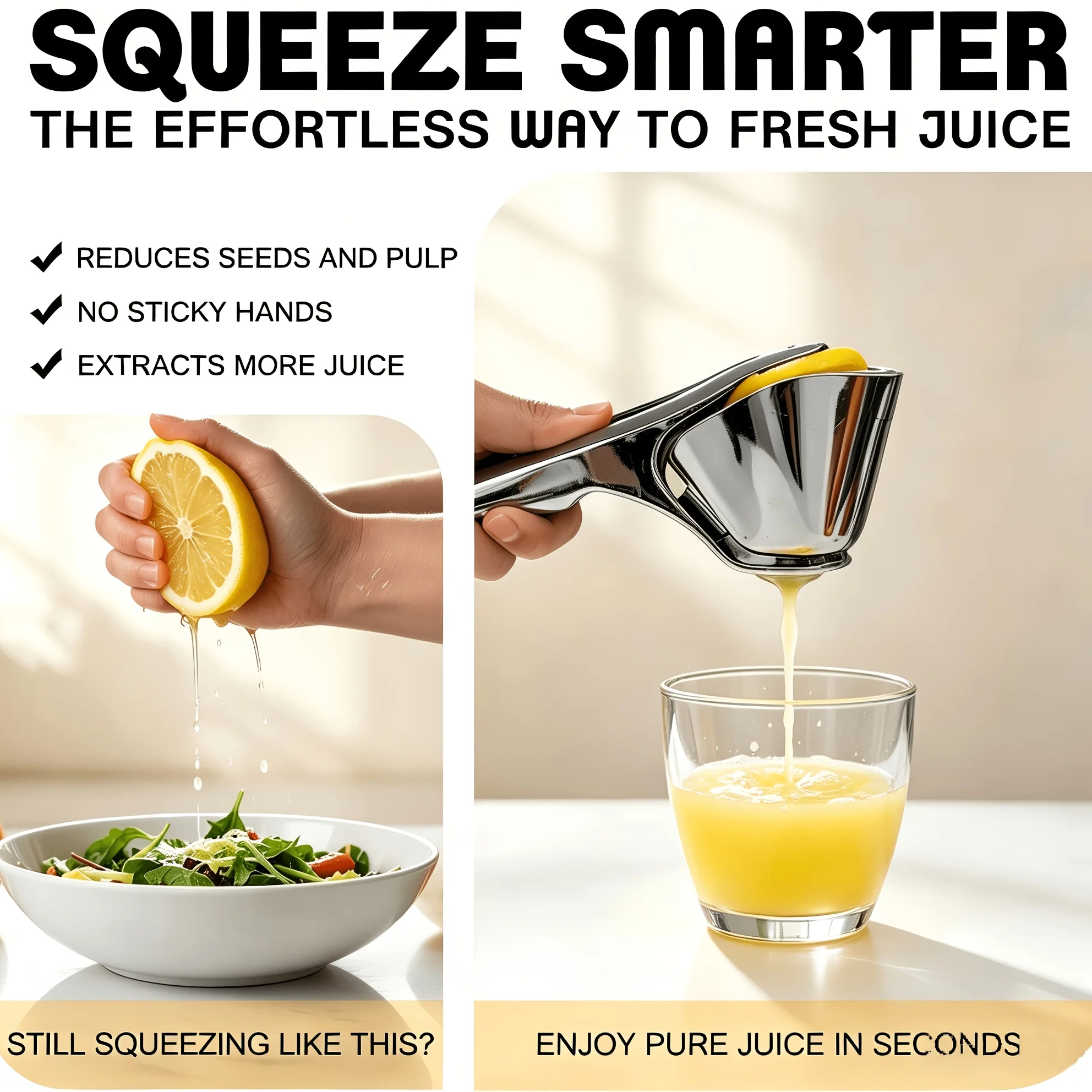 1PC Stainless Steel Lemon Squeezer Heavy‑Duty Hand Press Citrus Juicer Max Juice Extraction Easy Clean for Lemon Lime Home view 3