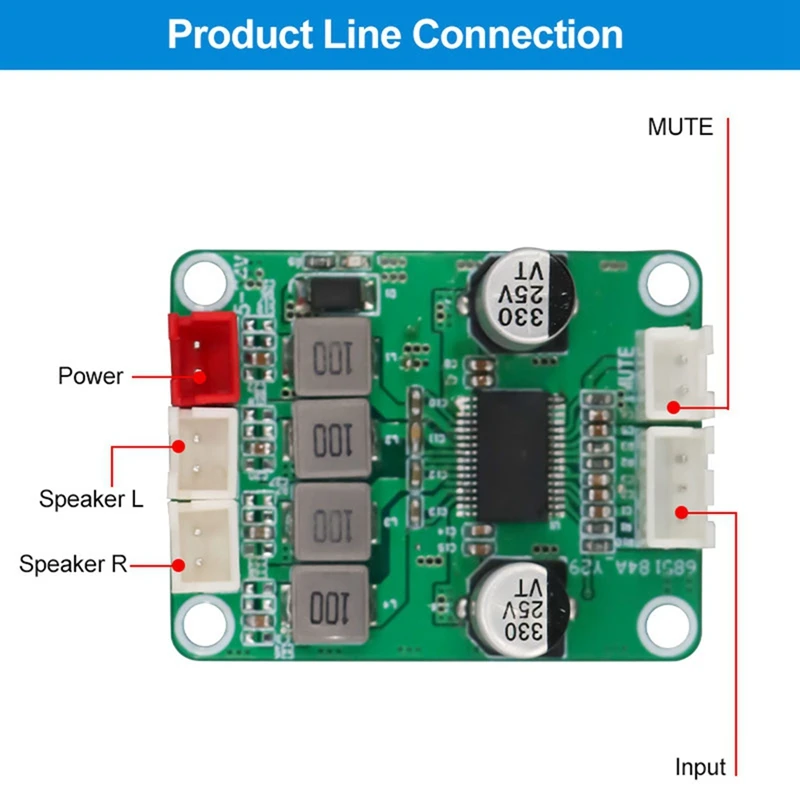 B63B-2X TPA3118D2 เครื่องขยายเสียงดิจิตอลสเตอริโอ 30W และ 30W 2.0 ช่องเครื่องขยายเสียงโมดูล DC 12-24V เครื่องขยายเสียงโมดูล