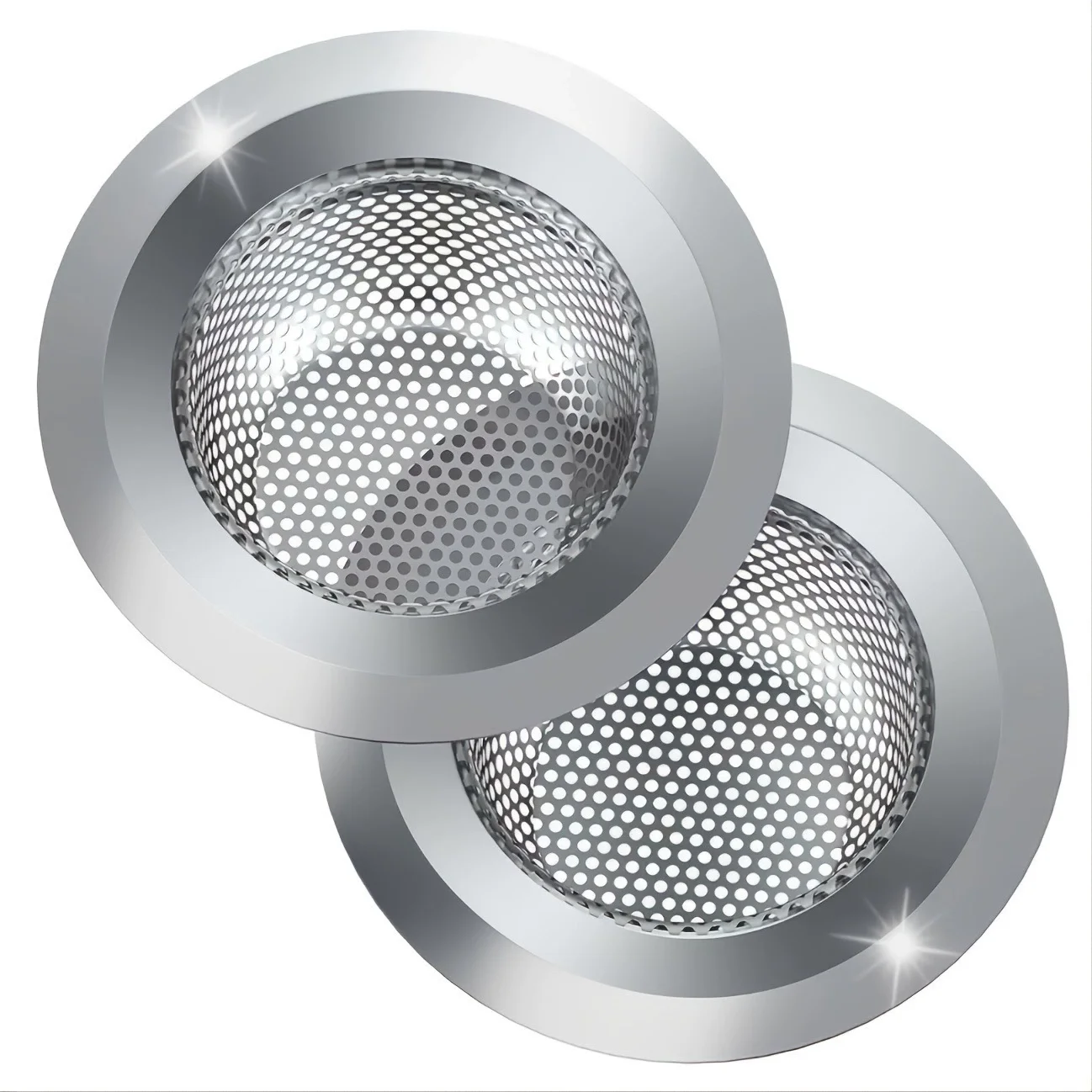 

2Pcs Stainless Steel Kitchen Sink Strainer: Household Vegetable Washing Basin, Sink Clog Prevention, Dishwashing Strainer