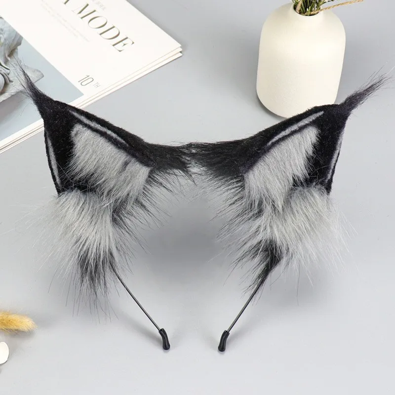 コスプレヘアアクセサリー,動物の耳,魅力的なキツネのヘッドバンド,パーティーコスチューム用のかわいいぬいぐるみ