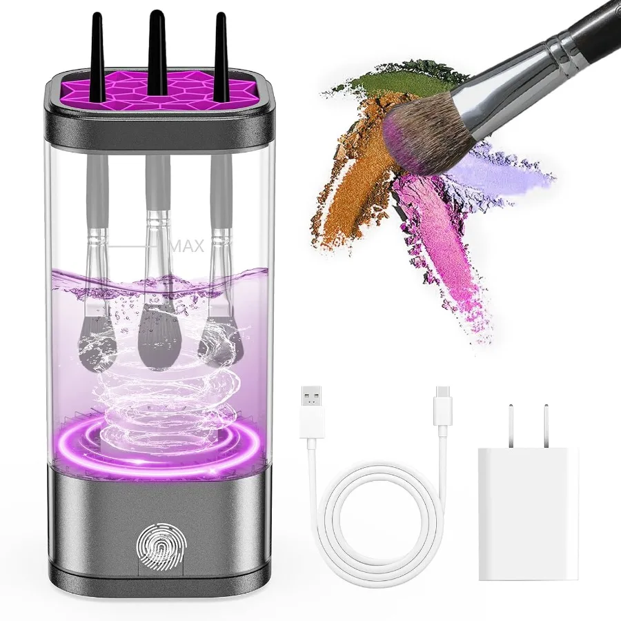 

Electric Makeup MultiFunctional Cosmetic Brush Cleaner Portable Automatic Makeup Brush Cleaning Solution With DryerHolder Charg