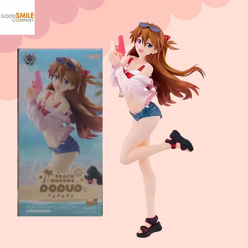Gsc original pop up desfile praia rainha anime figura asuka shikinami langley l tamanho figura de ação brinquedos para meninos/meninas presente