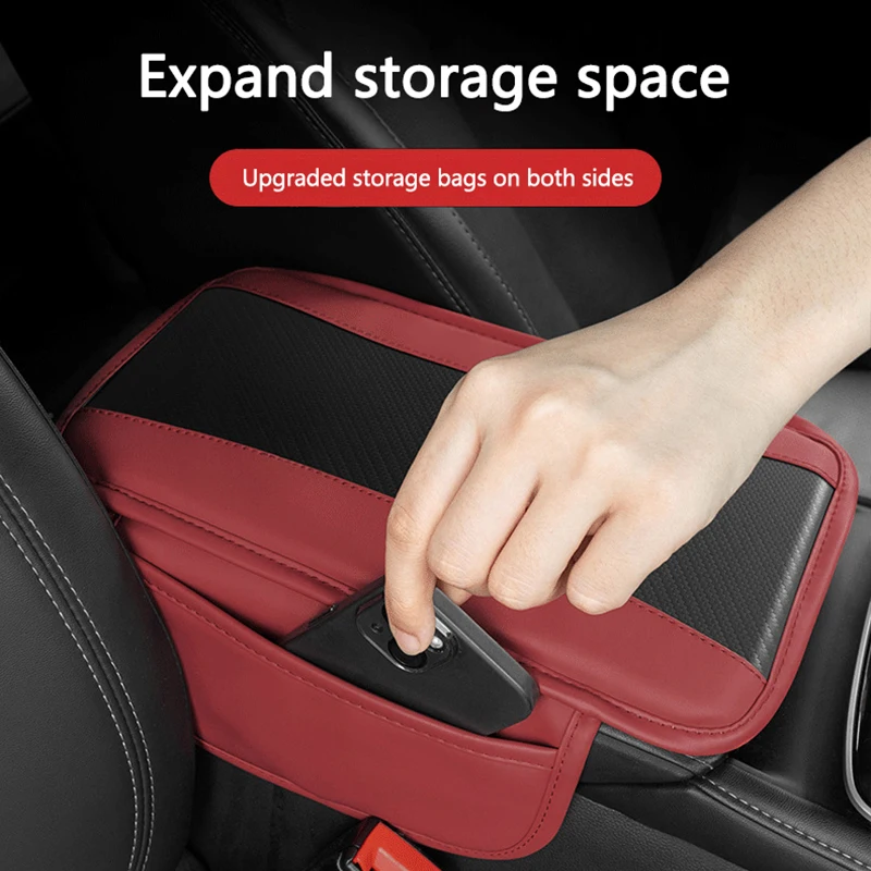 وسادة مسند ذراع السيارة من الجلد صندوق وحدة التحكم المركزية غطاء تخزين لملحقات KN Kia Rio Soul Forte Sportage Picanto Niro KN #5