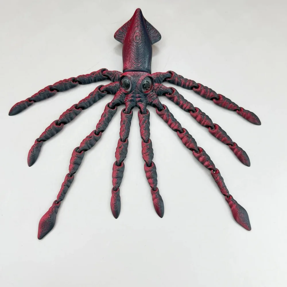 Creative Movable Joints 3D Printed Model Action Figures Ornament Squid Model Octopus Model For Gift