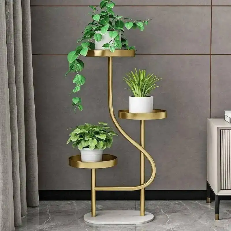 

Light Flower Stand Living Nordic Luxury Room Aesthetics Indoor Floor Decoration Shelf Balcony Organizer Plantenrek Furniture
