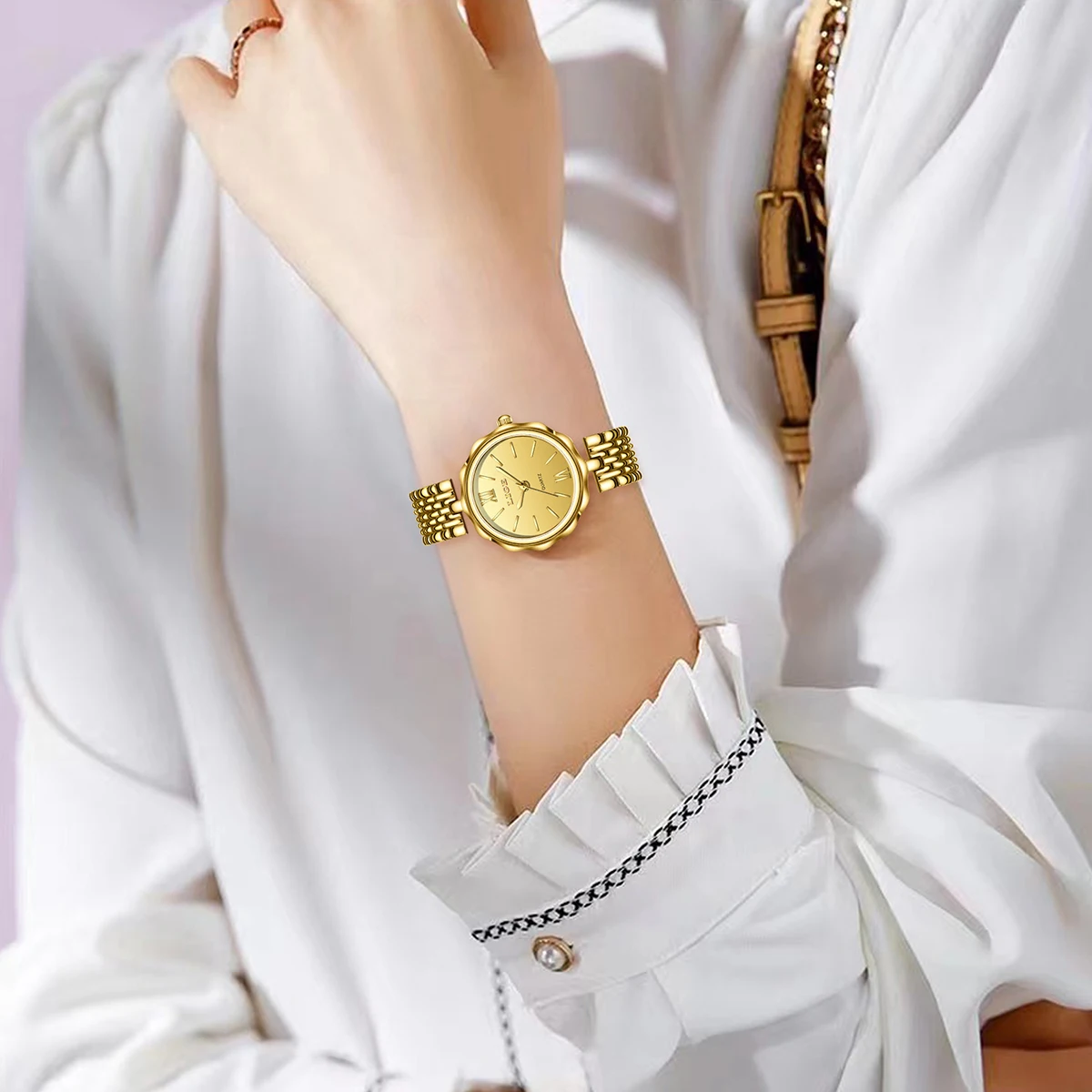 LIGE модные золотые женские часы, роскошные женские часы из нержавеющей стали, маленький циферблат, элегантный женский кварцевый браслет, наручные часы + коробка