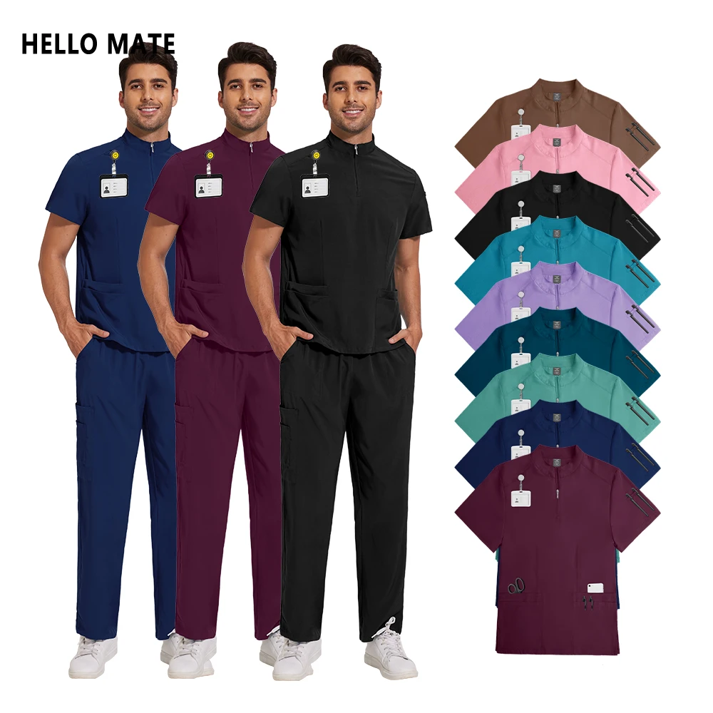 

Multicolor Wholesale Clinical Workwear Medical Scrubs Set Unisex Pharmacist Work Clothes Lab Durable Work Suit Surgical Uniforms