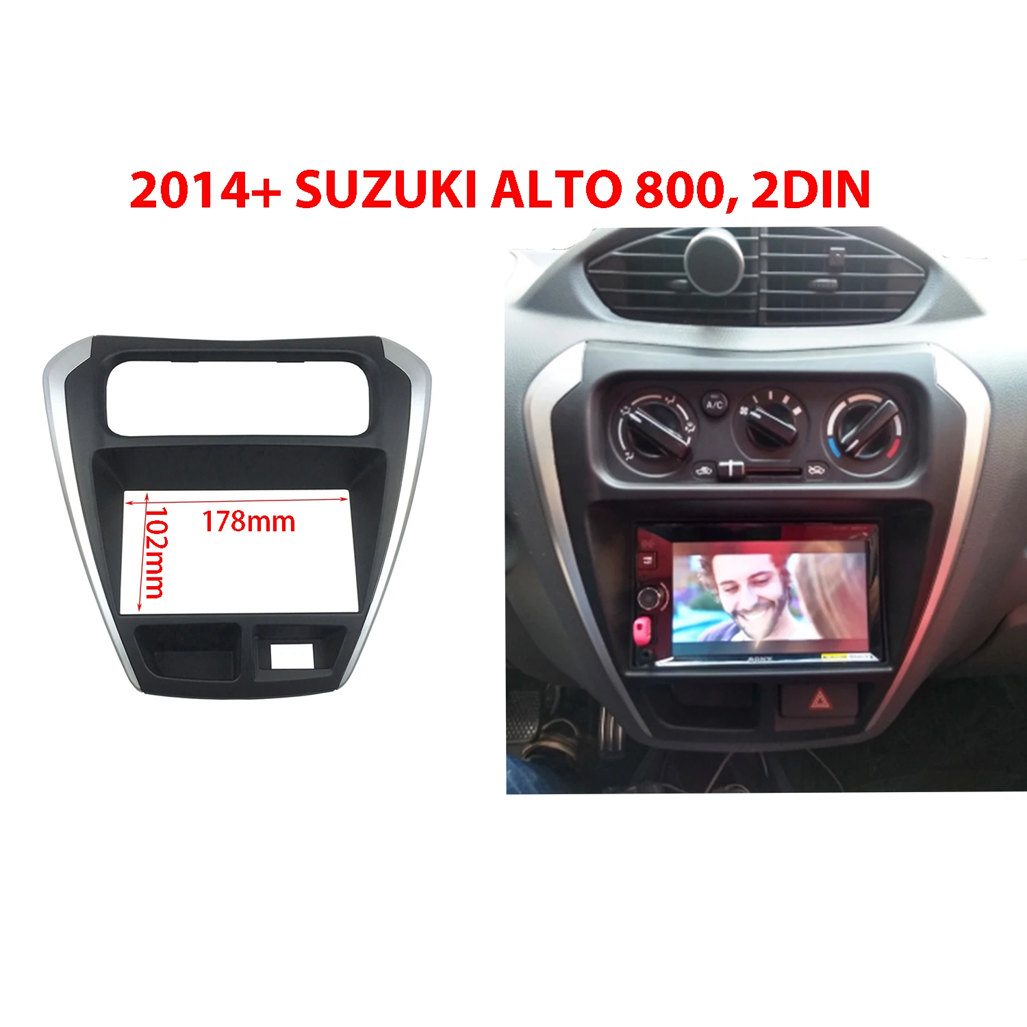 7INCH 2DIN Car Android Radio Frame SUZUKI-Maruti Alto 800 2014+ Fascia Stereo Panel