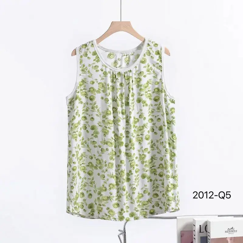 

plus Size Floral Tank Tops Summer Women's Vest Loose Fit A-Line Sve Mid-Length Cleanfit Sle Thiened Ladies Inner Wear