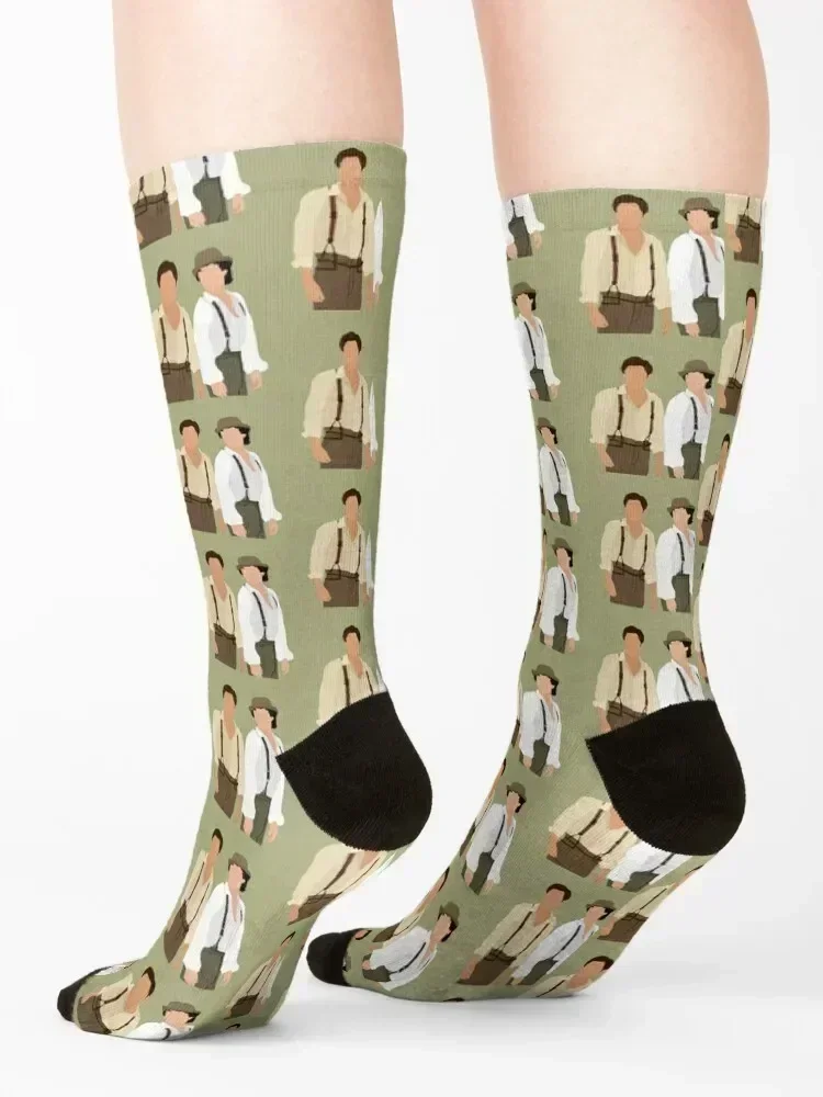 Stefan and Damon Salvatore 1864 Vampire Diaries Merch Socks Soccer aesthetic with print Run Socks Men Women's