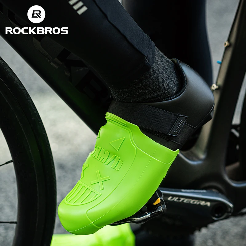 ROCKBROS Shoe Cover Silicone Cycling Overshoes Waterproof Bicycle Foot Toe Covers Wear-Resistant MTB Road Bike Lock Protector