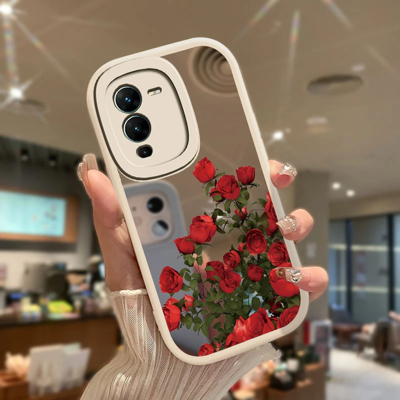 Phone Case For Vivo V25E V 25E Cute Flower Pattern Soft Silicon Cover For Vivo S1 Pro S12 S15 V27E V25 Pro V23 V23E Mirror Capa