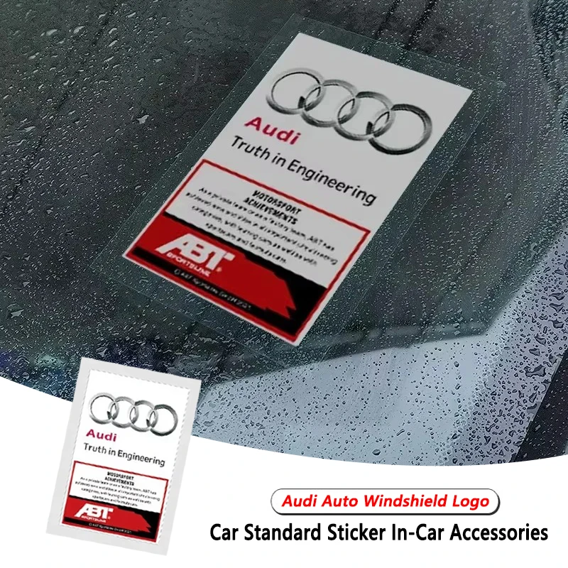

Car Windshield Logo Auto Standard Sticker In-Car Electrostatic Decals For Audi S6 S4 S5 S7 TT B8 8P 8V RS5 RS6 Q5 Q7 Accessories