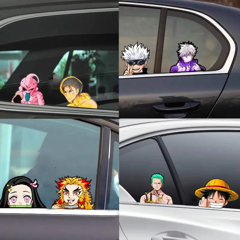 

Demon Slayer Gradient Color Stickers, Illusion Stickers, Waterproof Anime Flip Car Window Decals, Featuring Rengoku Kyojuro and Nezuko Images, Car Decoration Accessories, Suitable as a Gift