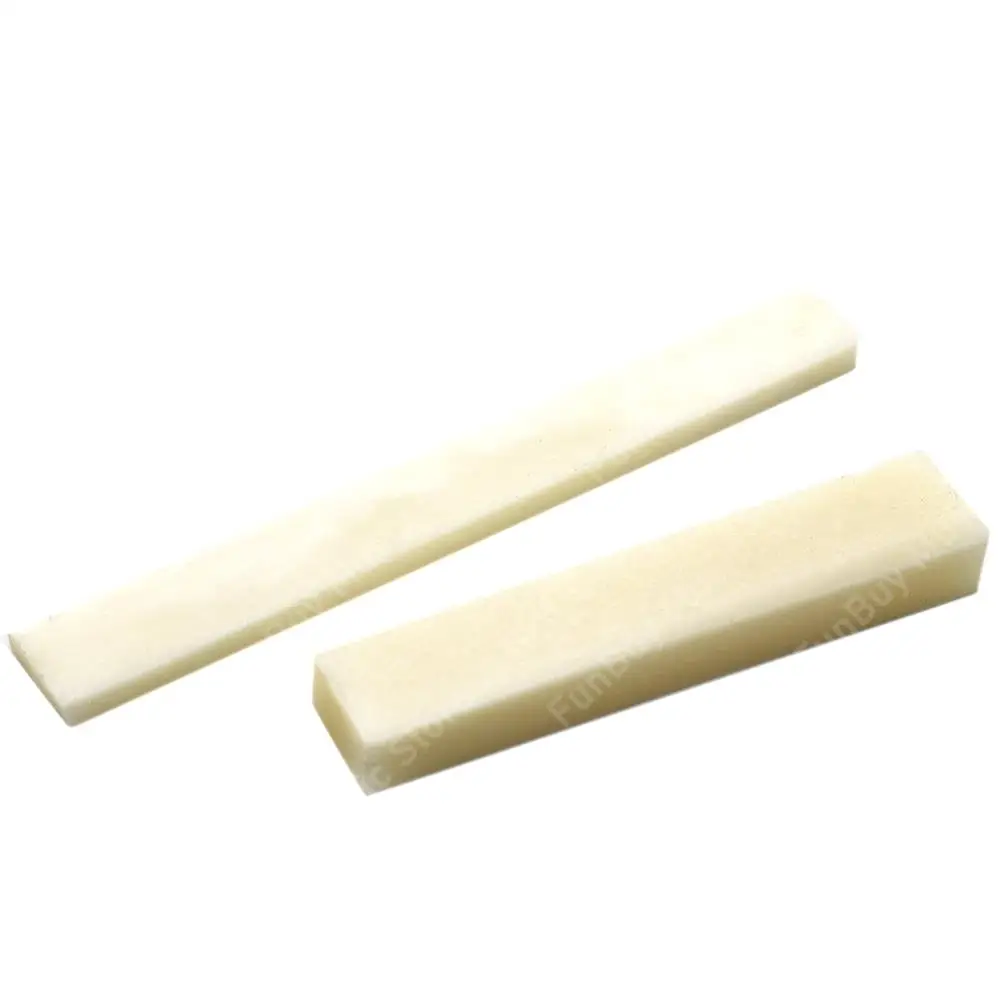 Tuercas de hueso puro para guitarra, sillín en blanco para bajo eléctrico, guitarra clásica acústica, mandolina, Banjo, ukelele, piezas de guitarra,